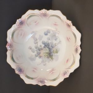 Vintage Vegetable Serving Bowls 10" Blackberries and Floral design Bavaria